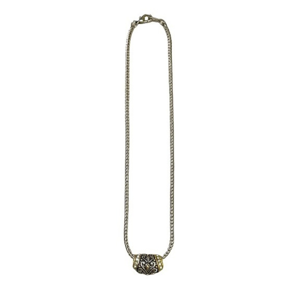 16” Silver Chain with Scroll Pendant